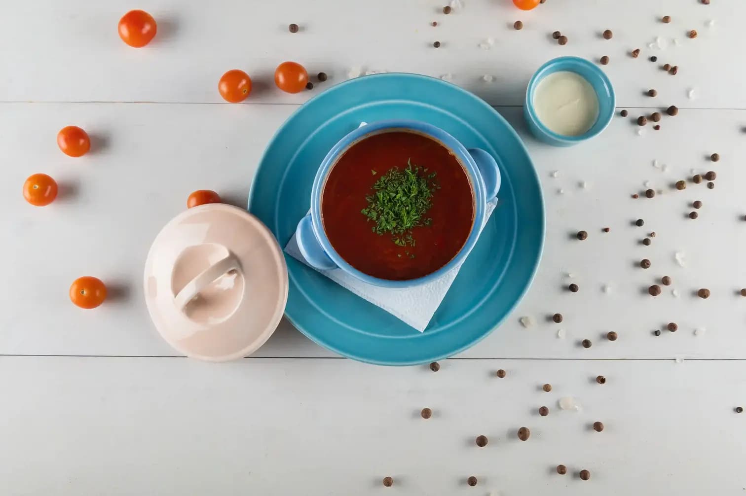 Борщ по-кубански с телятиной